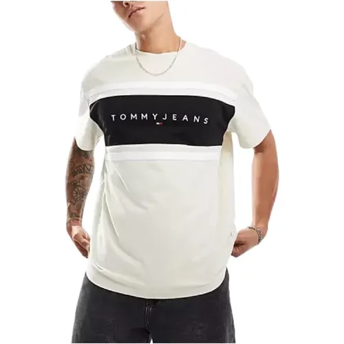 Colorblock T-shirt Urban Style , male, Sizes: XL, L, 2XL - Tommy Hilfiger - Modalova