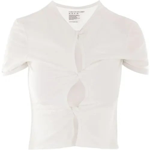 Cropped Top with Front Knot , female, Sizes: M, S, XS, 2XS - Christopher Esber - Modalova