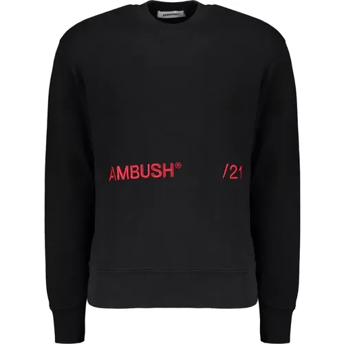 Bestickter Baumwoll-Sweatshirt mit gerippten Kanten - AMBUSH - Modalova