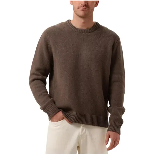 Grüner Strickpullover mit Rundhalsausschnitt,Entspannter Rundhalsausschnitt Strickpullover - Selected Homme - Modalova