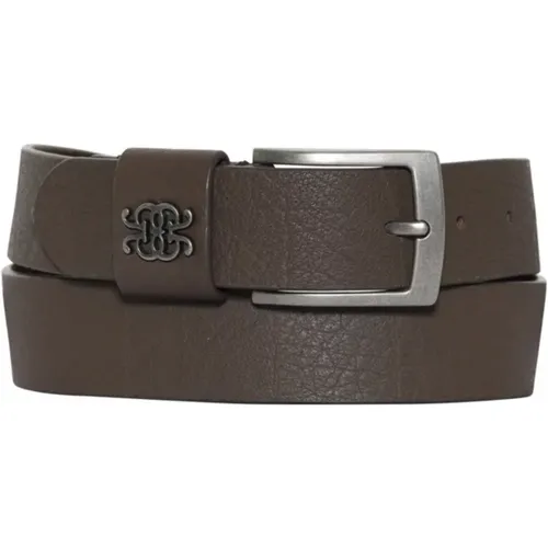 Crystal Leather Belt Chocolate Monogram , female, Sizes: 75 CM - Gustav - Modalova