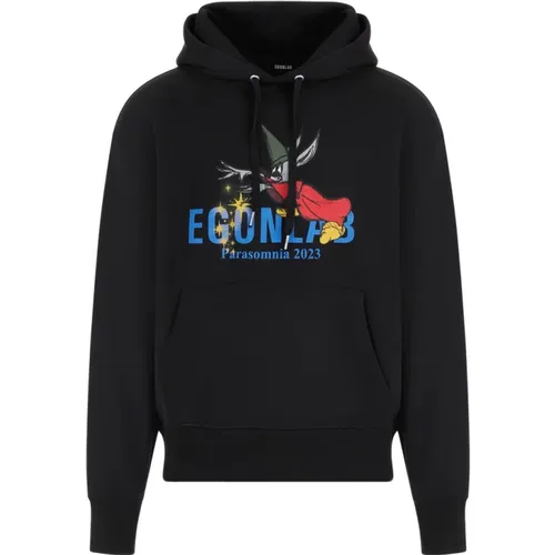 Schwarzer Baumwoll-Hoodie Aw23 , Herren, Größe: L - EgonLab - Modalova