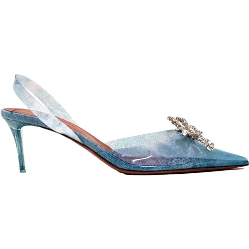 Denim Slingback Pumps Amina Muaddi - Amina Muaddi - Modalova