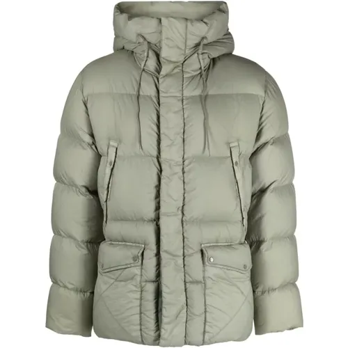 Grey Hooded Padded Jacket , male, Sizes: 2XL, L - Ten C - Modalova