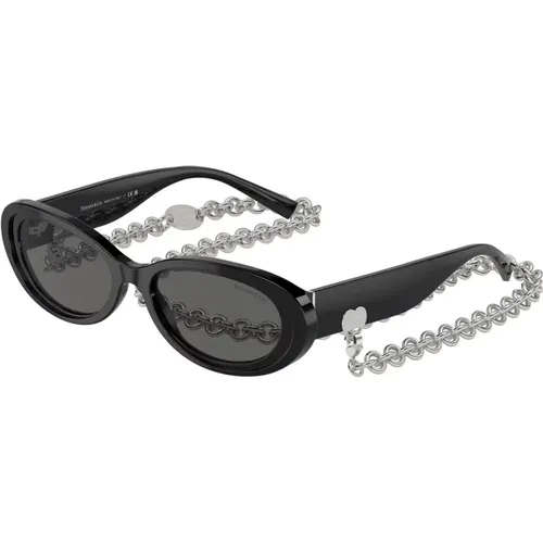 Stylish Sunglasses with Dark Grey Lenses , female, Sizes: 54 MM - Tiffany - Modalova