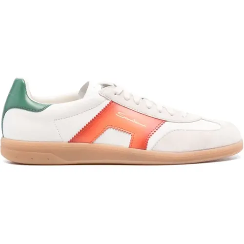 Leather sneakers , male, Sizes: 8 UK - Santoni - Modalova