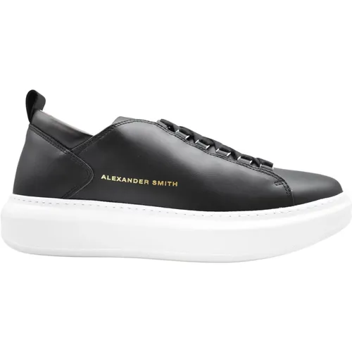 Schwarze Schnürschuhe für Herren Aw23 , Herren, Größe: 45 EU - Alexander Smith - Modalova