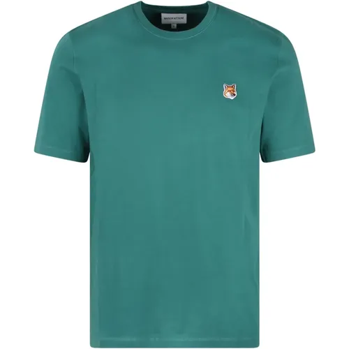Fox Head Patch T-Shirt , male, Sizes: S, XL, M, L - Maison Kitsuné - Modalova