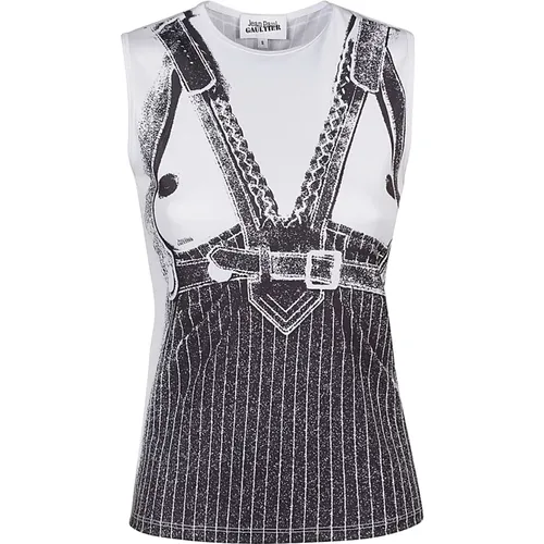 Weißes Tank Top , Damen, Größe: XS - Jean Paul Gaultier - Modalova