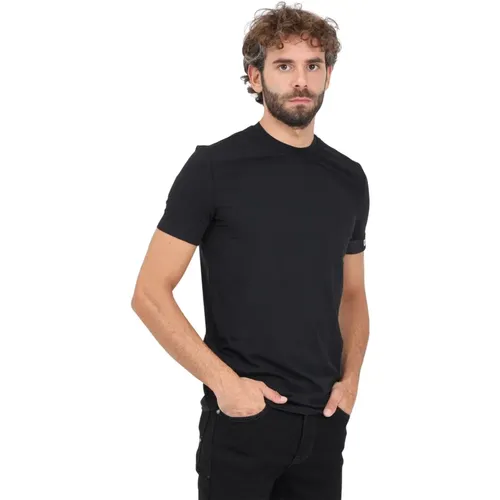 Schwarzes T-Shirt mit Logoband , Herren, Größe: XS - Dsquared2 - Modalova