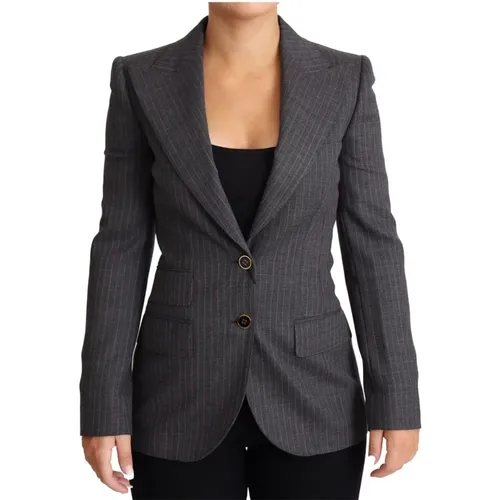 Striped Wool Blazer Jacket , female, Sizes: 3XS - Dolce & Gabbana - Modalova