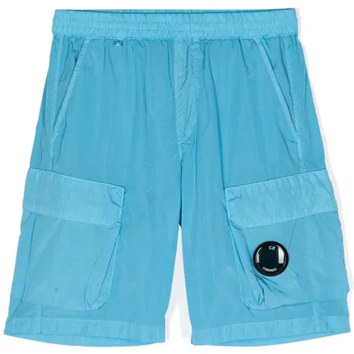Blaue Nylon Regular Fit Shorts - C.P. Company - Modalova
