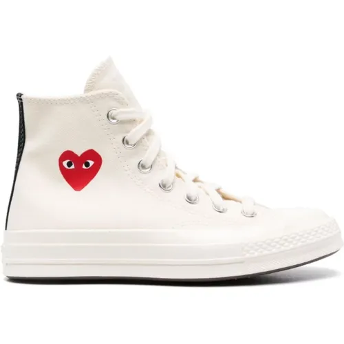 Canvas Schnürschuhe Logo Print , Damen, Größe: 38 EU - Comme des Garçons Play - Modalova