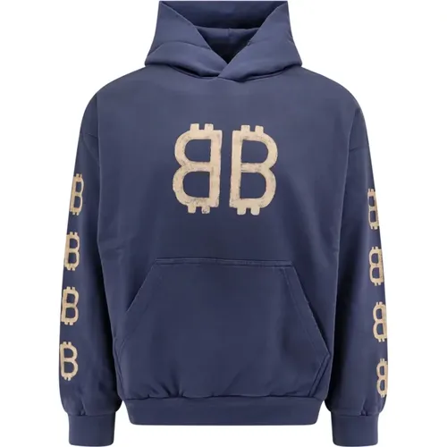 Crypto Medium Fit Sweatshirt mit Kängurutasche - Balenciaga - Modalova