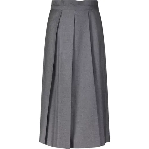 Woll Plissierter Midi-Rock , Damen, Größe: 2XS - Max Mara - Modalova