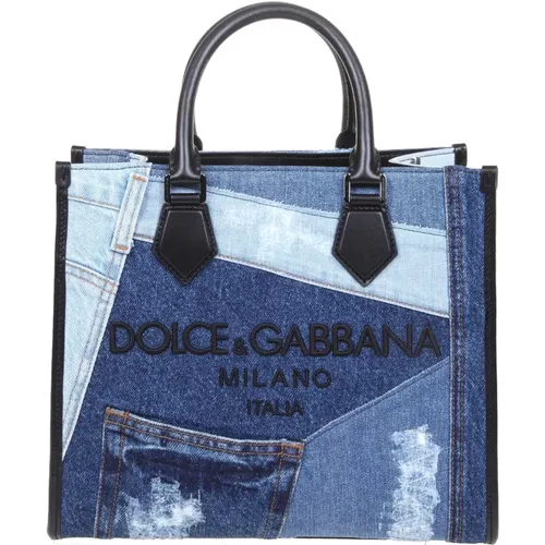 Denim Patch Handbag , female, Sizes: ONE SIZE - Dolce & Gabbana - Modalova