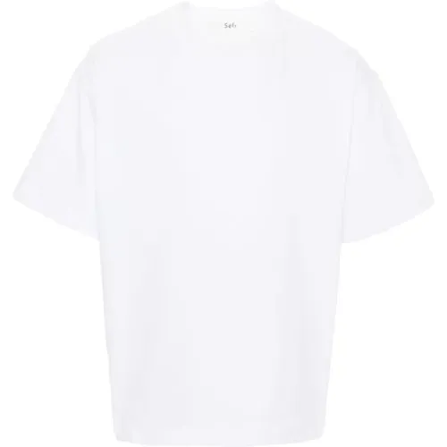 Weiße Baumwoll-T-Shirt , Herren, Größe: L - Séfr - Modalova