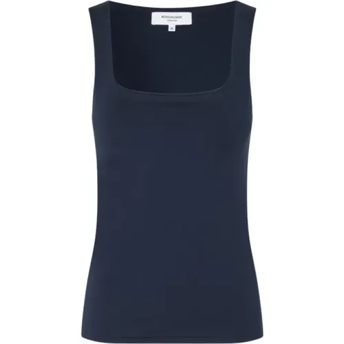 Blaues Square Neck Top , Damen, Größe: 2XL - Rosemunde - Modalova