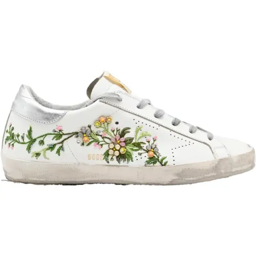 Weiße Blumen Fantasie Sneakers - Golden Goose - Modalova