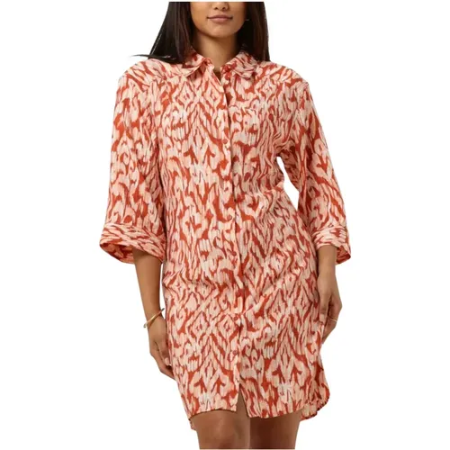 Rust Ladonna 3/4 Shirt Dress Aop , Damen, Größe: XL - moss copenhagen - Modalova