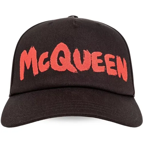 Logo Print Curved Peak Hat , male, Sizes: M, L - alexander mcqueen - Modalova