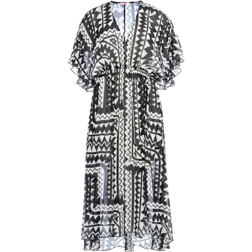 Geometric Print Silk Midi Dress , female, Sizes: S, M - Eres - Modalova