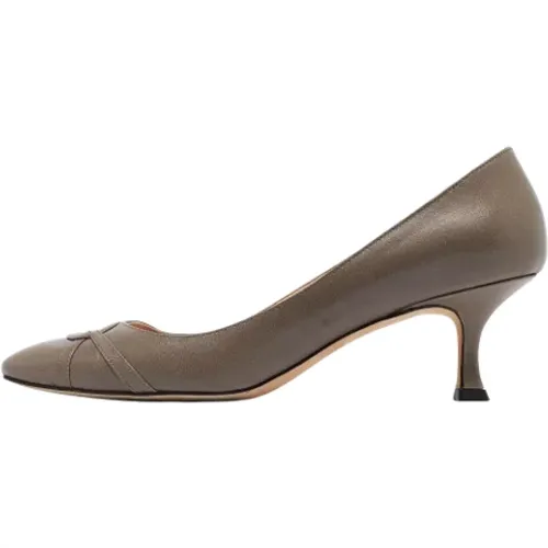 Pre-owned Leather heels , female, Sizes: 3 1/2 UK - Manolo Blahnik Pre-owned - Modalova