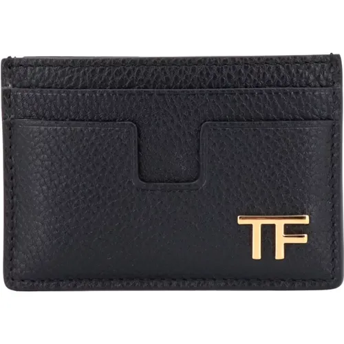 Leather Card Holder Aw23 , male, Sizes: ONE SIZE - Tom Ford - Modalova