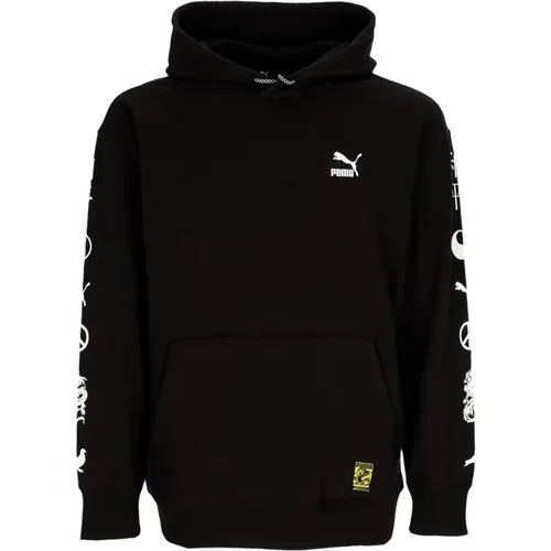 Grafik Hoodie X Staple Schwarz , Herren, Größe: XL - Puma - Modalova