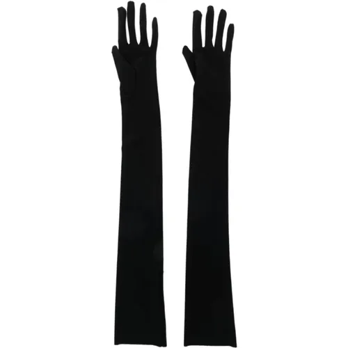 Schwarze Stretch-Lange Handschuhe - Norma Kamali - Modalova
