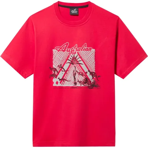 Ethnisches Jersey T-Shirt Rot , Herren, Größe: M - Australian - Modalova