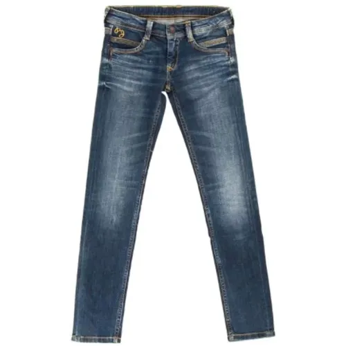 Blaue Saturn Straight Leg Hose , Damen, Größe: W25 - Pepe Jeans - Modalova