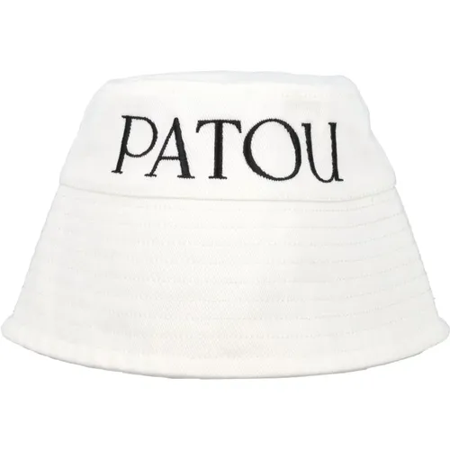 Weiße Bucket Hat mit Besticktem Logo , Damen, Größe: L - Patou - Modalova