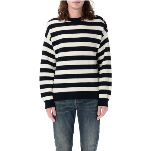 Blue/White Striped Knitwear , male, Sizes: S - Valentino Garavani - Modalova