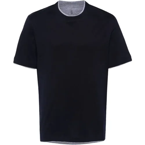 Schwarze T-Shirts & Polos Ss24 , Herren, Größe: 2XL - BRUNELLO CUCINELLI - Modalova