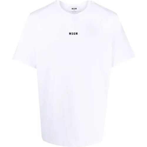 Logo-print T-shirt , male, Sizes: M, S, L, XL - Msgm - Modalova