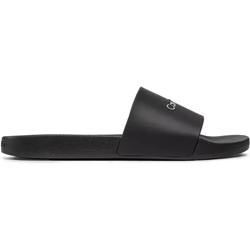 Rubber Pool Slide Sandals Spring/Summer Collection , male, Sizes: 8 UK, 9 UK, 11 UK, 7 UK, 10 UK - Calvin Klein - Modalova