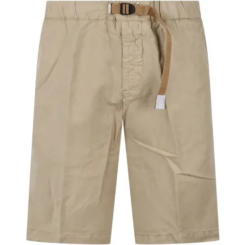 Linen Cotton Blend Shorts , male, Sizes: XL, XS, L, S - White Sand - Modalova
