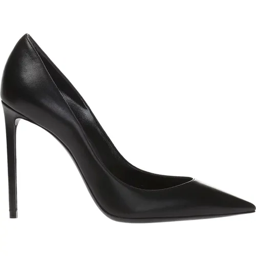 Leather Pumps with Pointed Toe , female, Sizes: 7 UK, 3 1/2 UK, 6 1/2 UK, 4 1/2 UK, 4 UK, 7 1/2 UK, 5 UK, 3 UK - Saint Laurent - Modalova