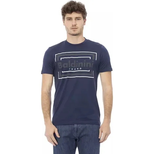 Trend Blaues Baumwoll-T-Shirt , Herren, Größe: S - Baldinini - Modalova