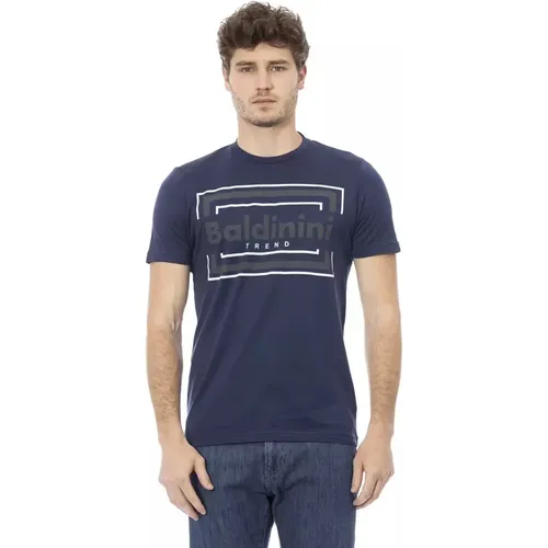 Trend Blaues Baumwoll-T-Shirt , Herren, Größe: XS - Baldinini - Modalova