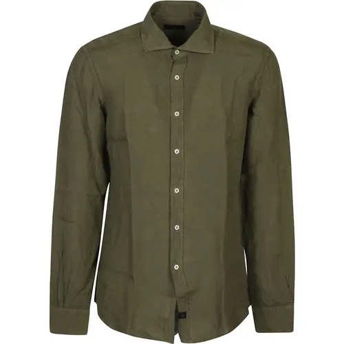 Kiwi Dark Long Sleeve Shirt , male, Sizes: 3XL, 4XL, XL, 2XL, L - Fay - Modalova