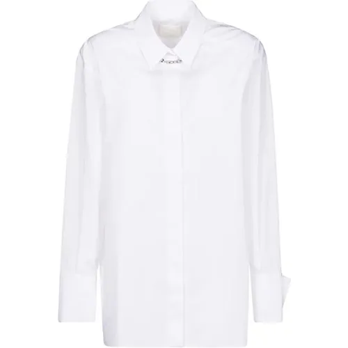 Baumwollhemd mit Frontketten-Detail , Damen, Größe: XL - Givenchy - Modalova