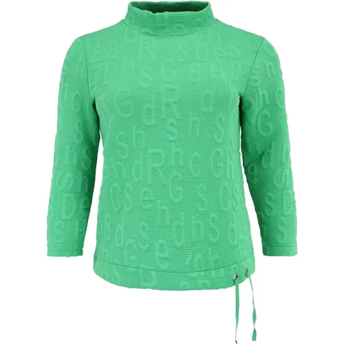 Lässiges Sweatshirt mit 3D Buchstaben Jacquard - Doris Streich - Modalova