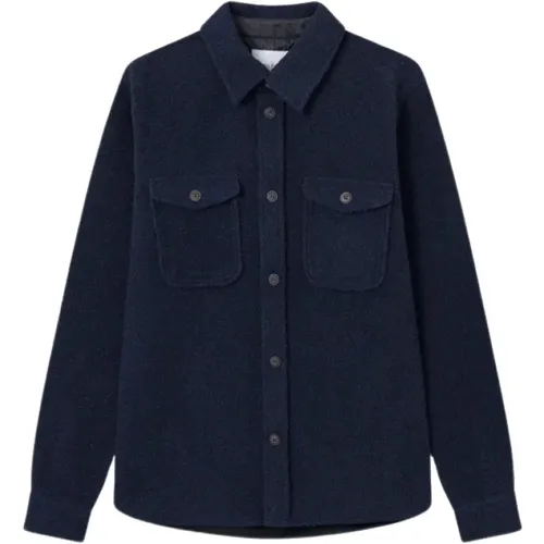 Dunkelblaues Lennon Bouclé Overshirt - Les Deux - Modalova