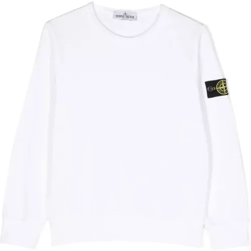 Weißer Pullover mit Logoärmel - Stone Island - Modalova