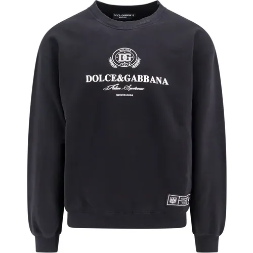 Logo Cotton Sweatshirt Crew-neck Long Sleeve , male, Sizes: L - Dolce & Gabbana - Modalova