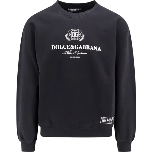 Logo Cotton Sweatshirt Crew-neck Long Sleeve , male, Sizes: M, S, XS, L - Dolce & Gabbana - Modalova