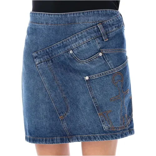 Hellblaue Twisted Mini Denim Rock , Damen, Größe: S - JW Anderson - Modalova