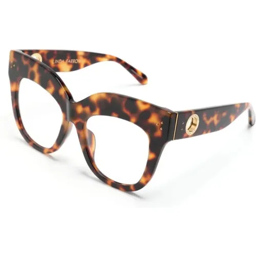 Braun/Havanna Optische Brille, vielseitiger Stil , Damen, Größe: 56 MM - Linda Farrow - Modalova
